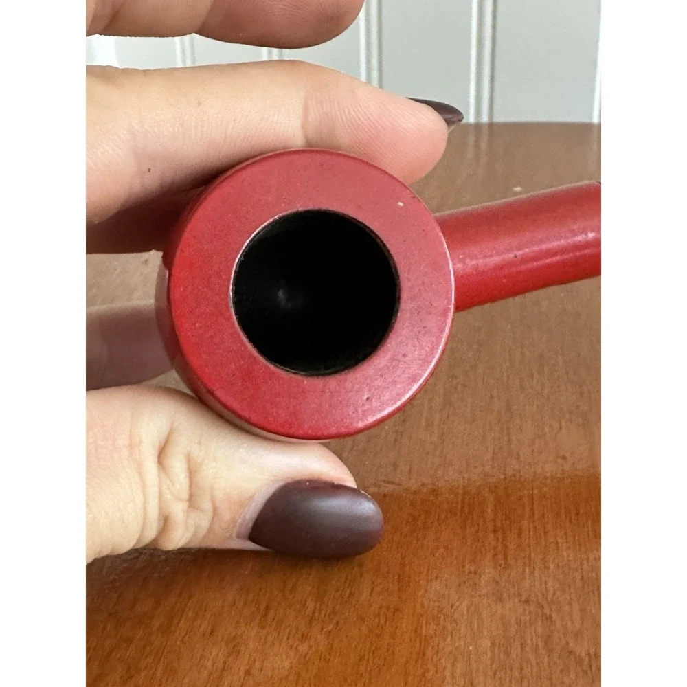 Vintage Venturi Red Tobacco Smoking Pipe Black Stem 5.5